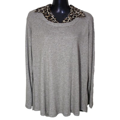 Μπλούζα με Λεοπάρ Γιακά