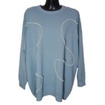 Πλεκτή Μπλούζα Διακοσμημένη με Πέρλες