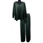 Plus Size Βελουτέ Σετ με V