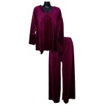 Plus Size Βελουτέ Σετ με V