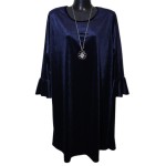 Βελούδινο Εβαζέ Φόρεμα με Βολάν στο Μανίκι